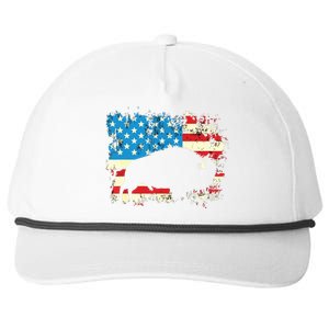 Patriotic American Bison Buffalo Lover Wildlife USA Flag Snapback Five-Panel Rope Hat