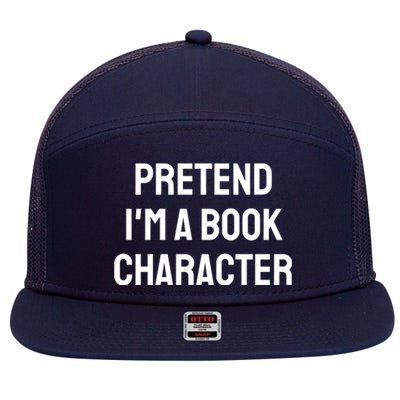 Pretend A Book Character Costume Halloween Quick Lazy Funny 7 Panel Mesh Trucker Snapback Hat