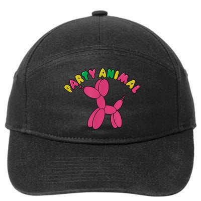 Party Animal Balloon Dog Funny Birthday Partying Design 7-Panel Snapback Hat