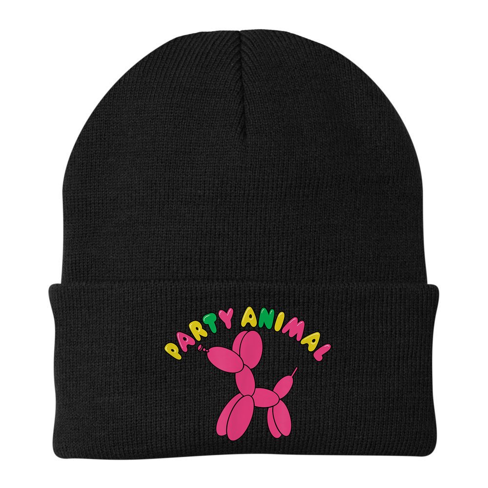 Party Animal Balloon Dog Funny Birthday Partying Design Beanie