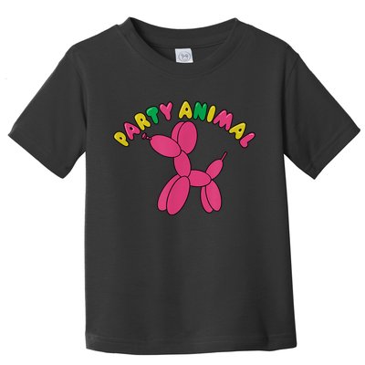 Party Animal Balloon Dog Funny Birthday Partying Design Toddler T-Shirt