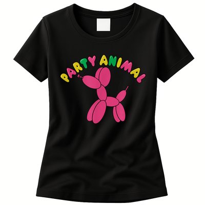 Party Animal Balloon Dog Funny Birthday Partying Design Womens T-Shirt