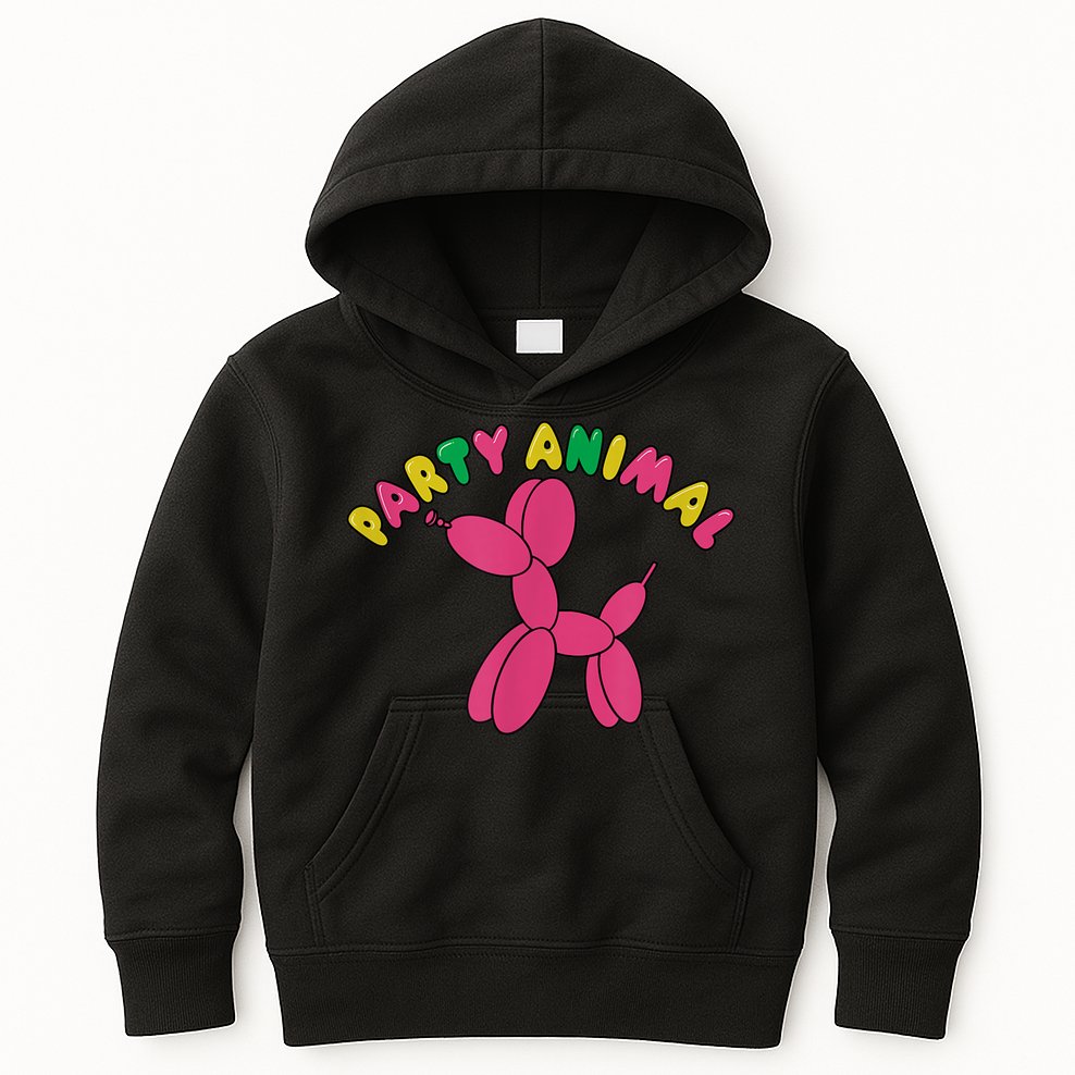 Party Animal Balloon Dog Funny Birthday Partying Design Kids Hoodie
