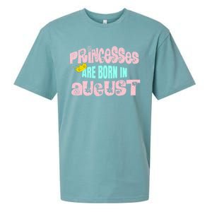 Princesses Are Born August Black Leo Virgo Birthday Gift Sueded Cloud Jersey T-Shirt