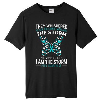 PTSD Awareness Butterfly Posttraumatic Stress Disorder Tall Fusion ChromaSoft Performance T-Shirt