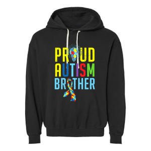 Proud Autism Brother | Sibling Autism Awareness Garment-Dyed Fleece Hoodie