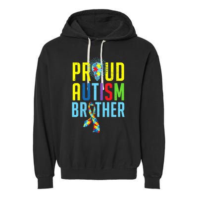 Proud Autism Brother | Sibling Autism Awareness Garment-Dyed Fleece Hoodie