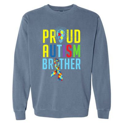 Proud Autism Brother | Sibling Autism Awareness Garment-Dyed Sweatshirt