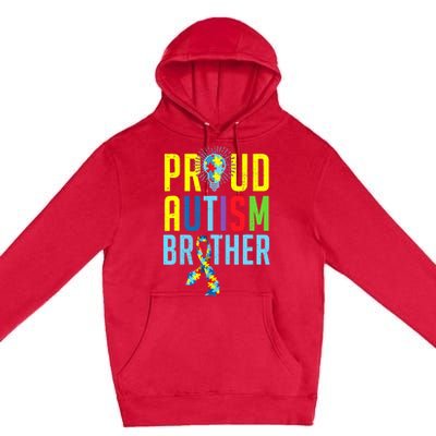 Proud Autism Brother | Sibling Autism Awareness Premium Pullover Hoodie