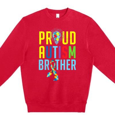 Proud Autism Brother | Sibling Autism Awareness Premium Crewneck Sweatshirt