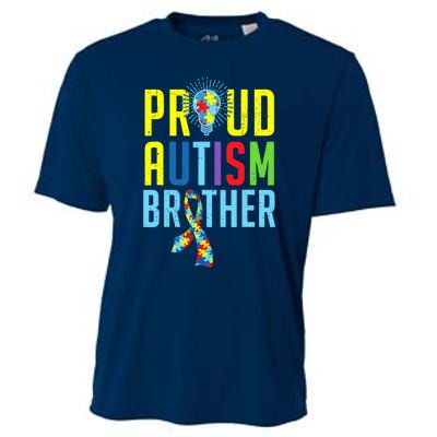 Proud Autism Brother | Sibling Autism Awareness Cooling Performance Crew T-Shirt