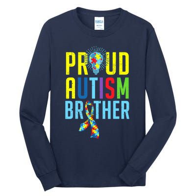 Proud Autism Brother | Sibling Autism Awareness Tall Long Sleeve T-Shirt