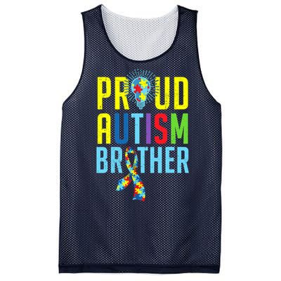 Proud Autism Brother | Sibling Autism Awareness Mesh Reversible Basketball Jersey Tank