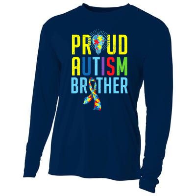 Proud Autism Brother | Sibling Autism Awareness Cooling Performance Long Sleeve Crew