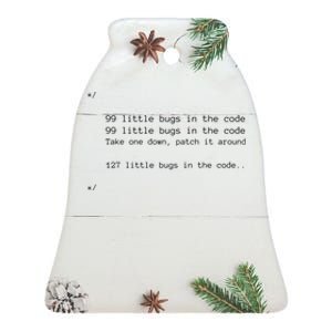 Programmer And Bugs Ceramic Bell Ornament