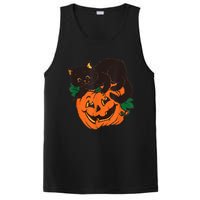 Pumpkin And Black Cat Halloween Vintage Costume PosiCharge Competitor Tank