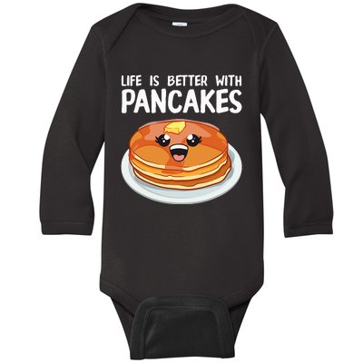 Pancakes Art Brunch Breakfast Pancake Maker Baby Long Sleeve Bodysuit