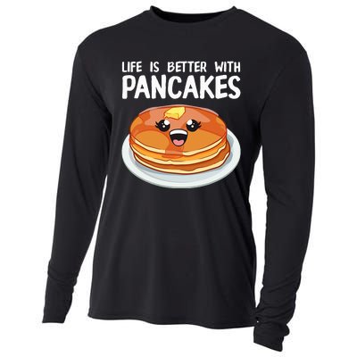 Pancakes Art Brunch Breakfast Pancake Maker Cooling Performance Long Sleeve Crew