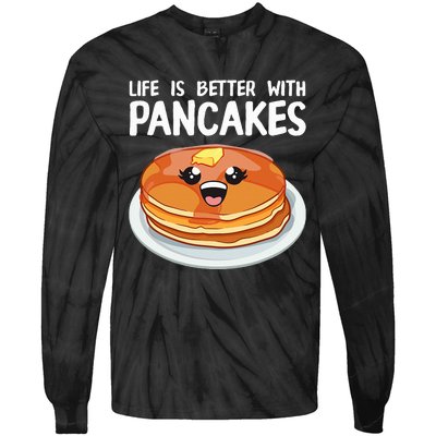 Pancakes Art Brunch Breakfast Pancake Maker Tie-Dye Long Sleeve Shirt