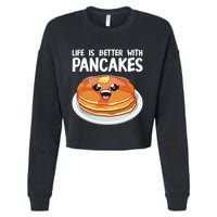 Pancakes Art Brunch Breakfast Pancake Maker Cropped Pullover Crew