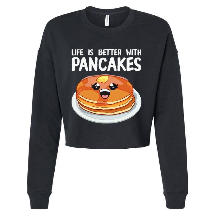 Pancakes Art Brunch Breakfast Pancake Maker Cropped Pullover Crew