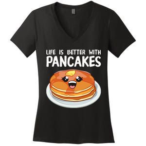 Pancakes Art Brunch Breakfast Pancake Maker Women's V-Neck T-Shirt