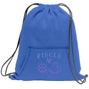 Pisces Af / Blue Sun And Moon Pisces Birthday Astrology Gift Sweatshirt Cinch Pack Bag