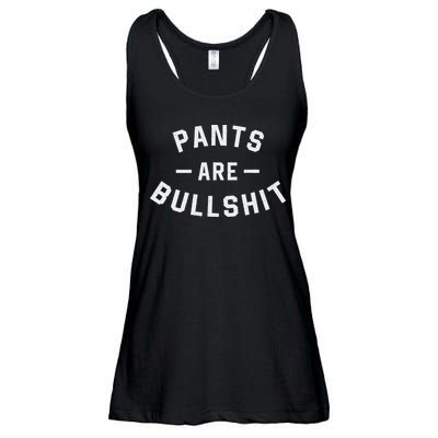 Pants Are Bullshit Funny Sarcastic Ladies Essential Flowy Tank