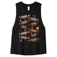 Pride African Black History Month Teacher Teach Juneteenth Women's Racerback Cropped Tank