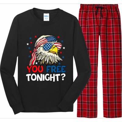 Patriotic American Bald Eagle 4th Of July You Free Tonight Long Sleeve Pajama Set