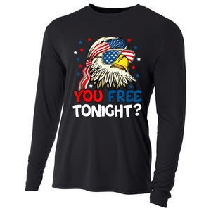 Patriotic American Bald Eagle 4th Of July You Free Tonight Cooling Performance Long Sleeve Crew