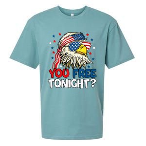 Patriotic American Bald Eagle 4th Of July You Free Tonight Sueded Cloud Jersey T-Shirt