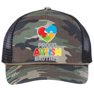 Proud Autism Brother Autism Awareness Day Tee Retro Rope Trucker Hat Cap