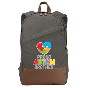 Proud Autism Brother Autism Awareness Day Tee Cotton Canvas Backpack