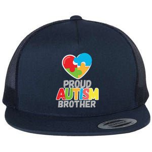 Proud Autism Brother Autism Awareness Day Tee Flat Bill Trucker Hat