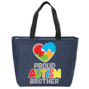 Proud Autism Brother Autism Awareness Day Tee Zip Tote Bag