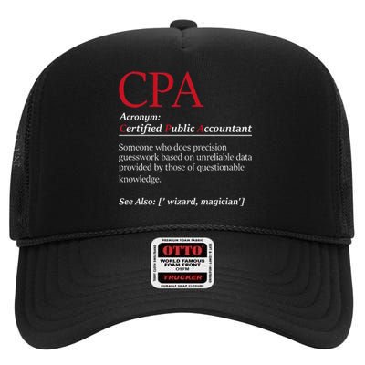 Public Accountant Bookkeeper Tax Auditor Financial Analyst High Crown Mesh Back Trucker Hat