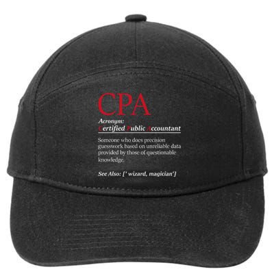 Public Accountant Bookkeeper Tax Auditor Financial Analyst 7-Panel Snapback Hat