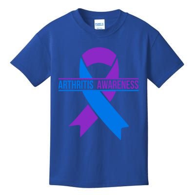 Purple And Blue Ribbon Arthritis Awareness Gift Kids T-Shirt