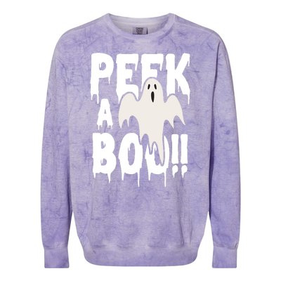 Peek A Boo Halloween Ghost Colorblast Crewneck Sweatshirt