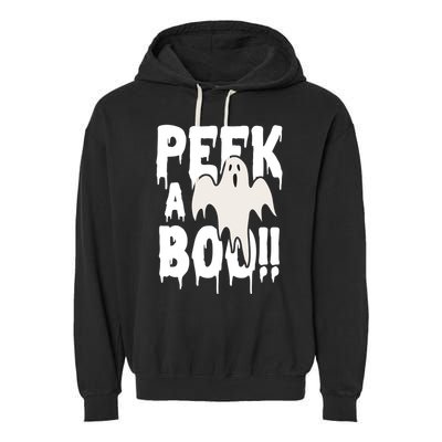 Peek A Boo Halloween Ghost Garment-Dyed Fleece Hoodie