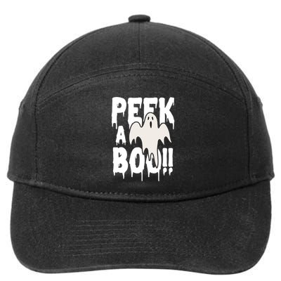 Peek A Boo Halloween Ghost 7-Panel Snapback Hat