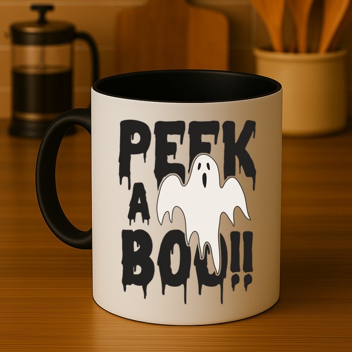 Peek A Boo Halloween Ghost Mug