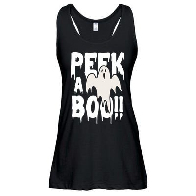 Peek A Boo Halloween Ghost Ladies Essential Flowy Tank