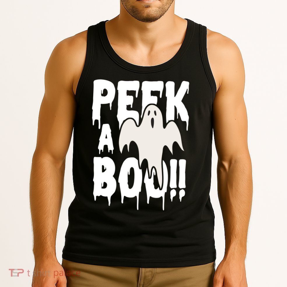 Peek A Boo Halloween Ghost Tank Top