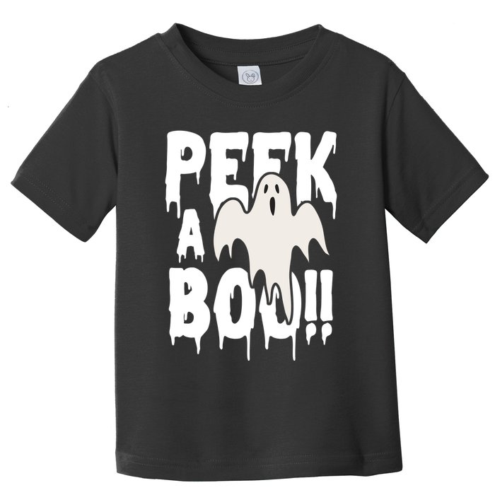 Peek A Boo Halloween Ghost Toddler T-Shirt