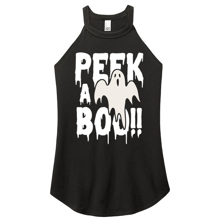 Peek A Boo Halloween Ghost Women's Perfect Tri Rocker Tank