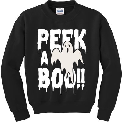 Peek A Boo Halloween Ghost Kids Sweatshirt