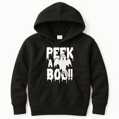 Peek A Boo Halloween Ghost Kids Hoodie