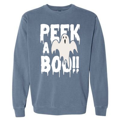 Peek A Boo Halloween Ghost Garment-Dyed Sweatshirt